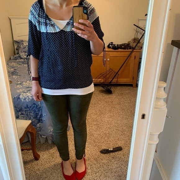 Lucky Brand Tops - Lucky Brand Tie Sleeve Blouse